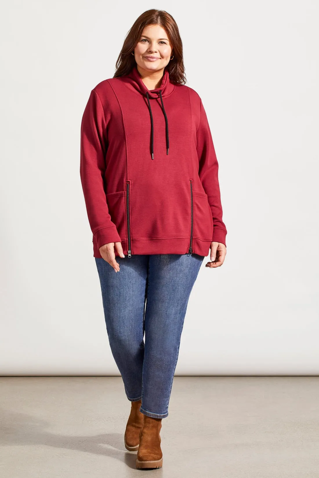 Funnel Neck Top With Pockets-Bordeaux sold by Tribal product image thumbnail 2