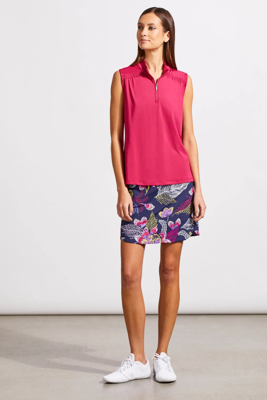 Performance Upf 50+ Sleeveless Mock Neck Top With Quarter Zip-Tangopink sold by Tribal product image thumbnail 2