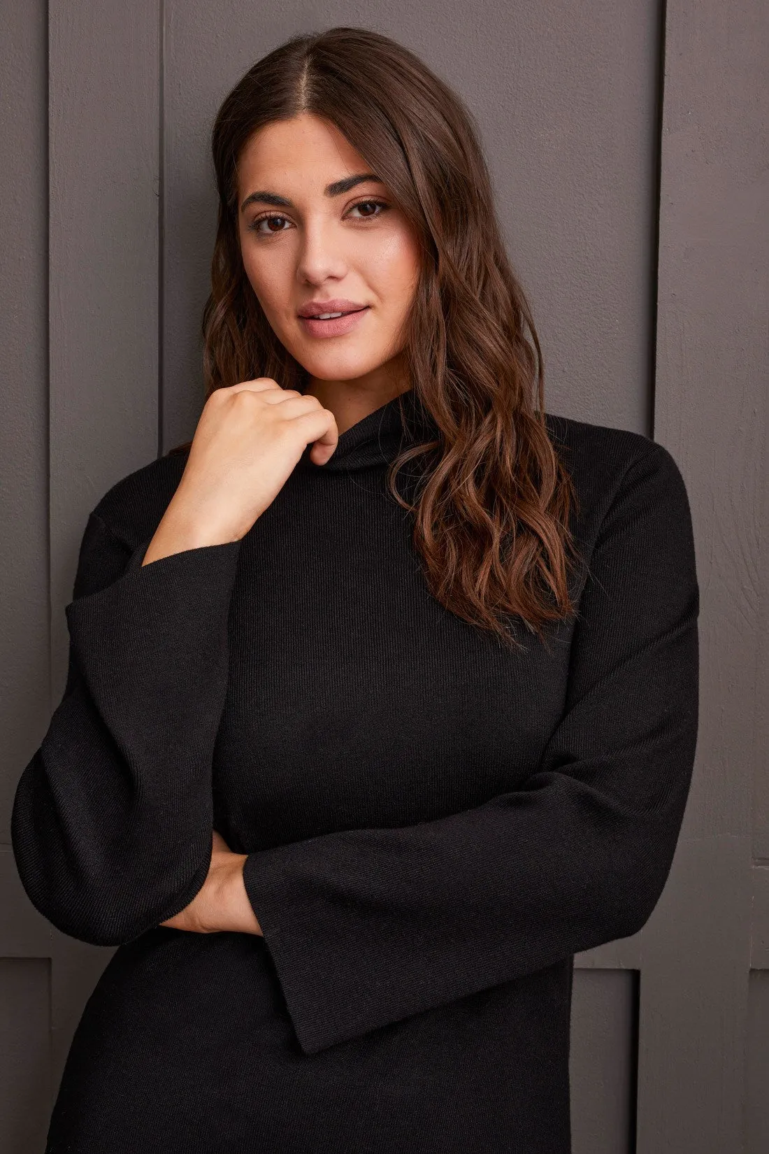 Long Sleeve Funnel Neck Sweater-Black sold by Tribal product image thumbnail 2