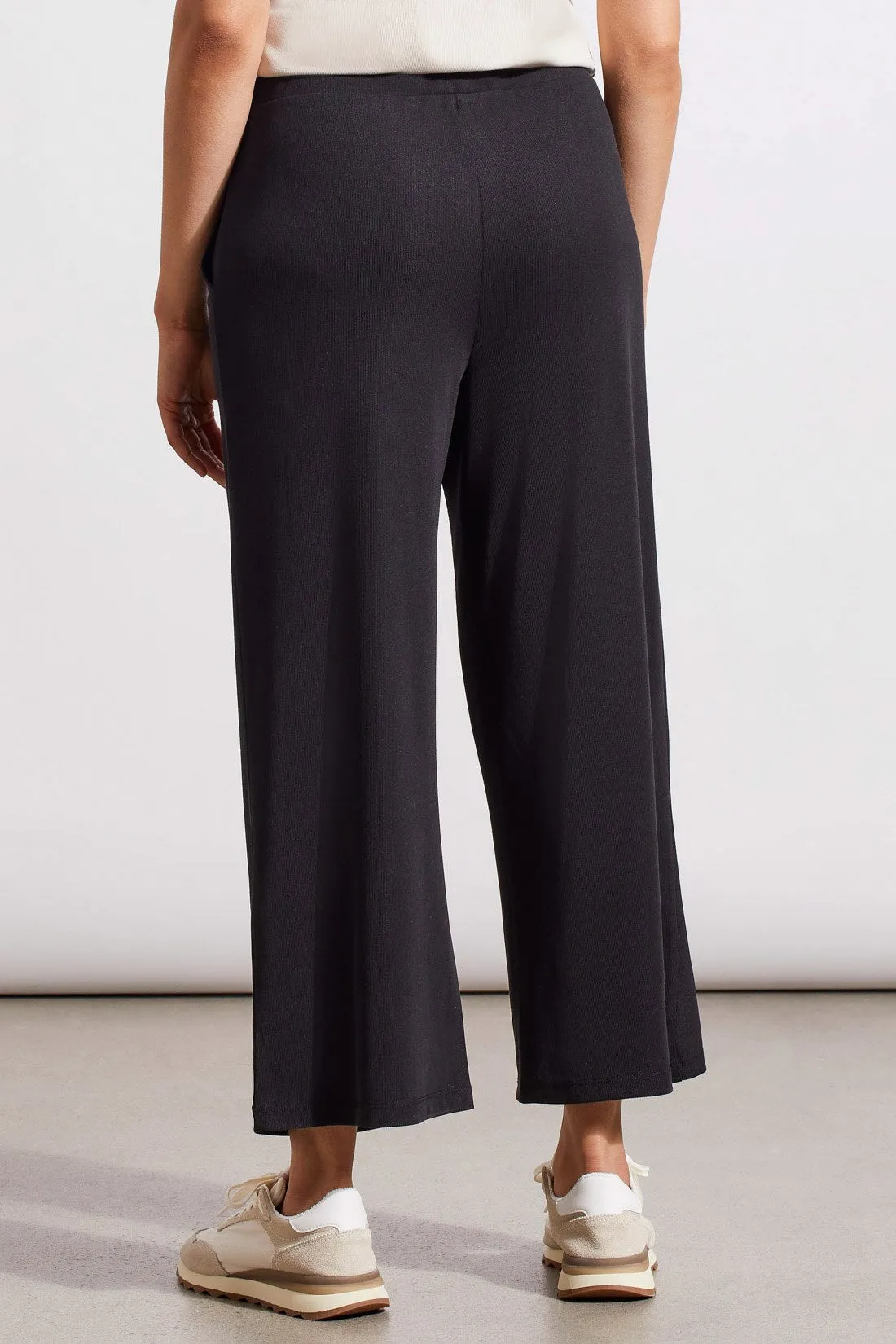 RIBBED MODAL PULL-ON WIDE LEG CAPRI-Black sold by Tribal product image thumbnail 4
