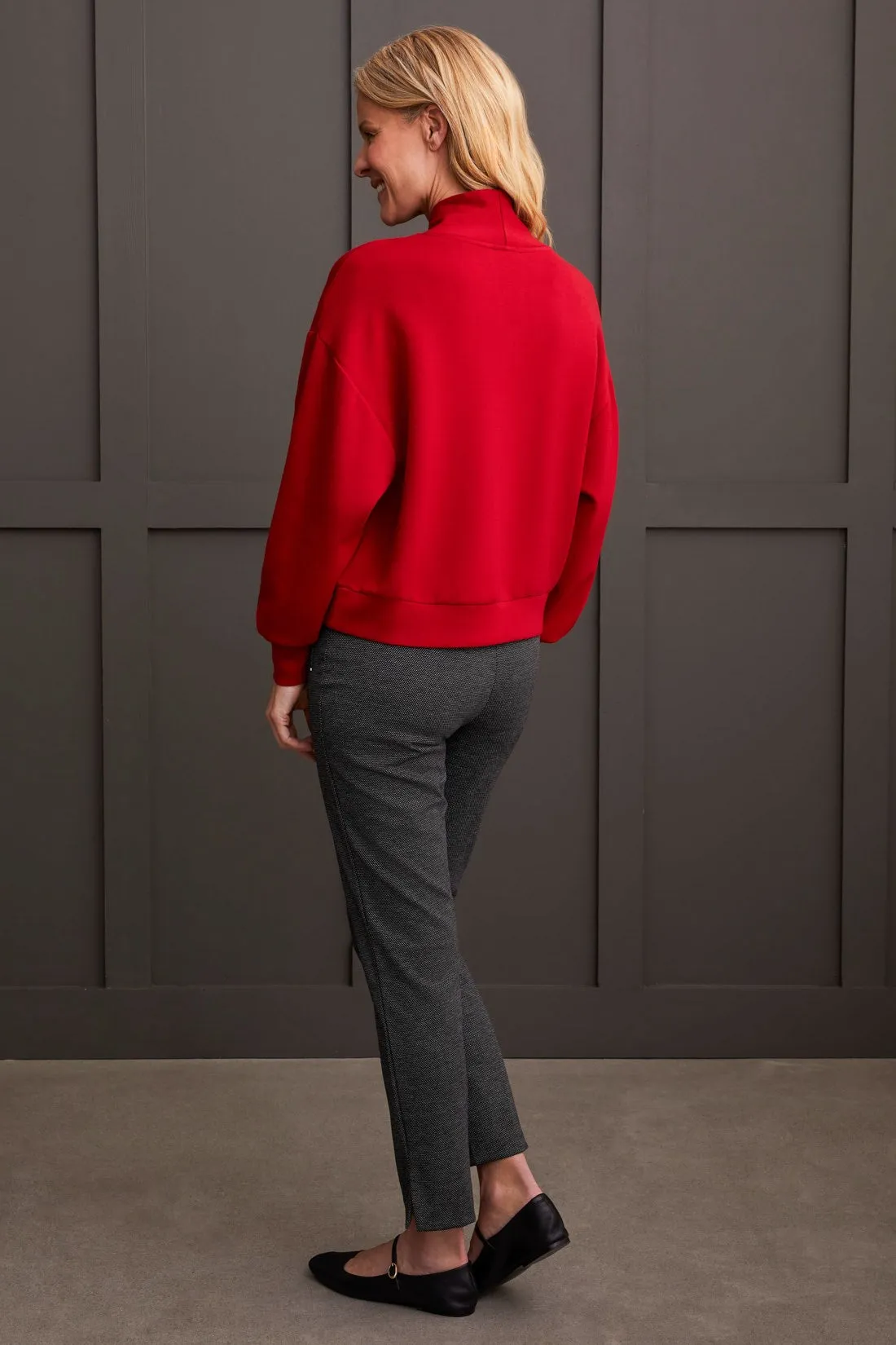 Techno Lux Stretch Dolman Top With Quarter Zip-Scarlet sold by Tribal product image thumbnail 3