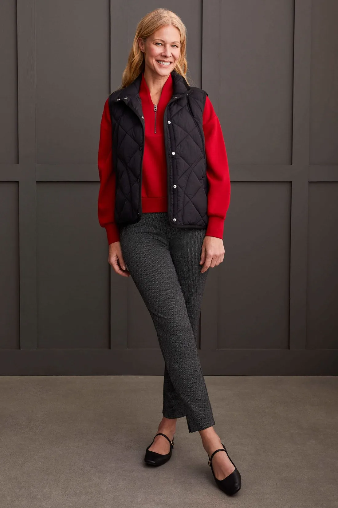 Techno Lux Stretch Dolman Top With Quarter Zip-Scarlet sold by Tribal product image thumbnail 4