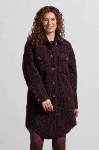 BONDED SHEARLING JACKET WITH POCKETS-Black orchid sold by Tribal