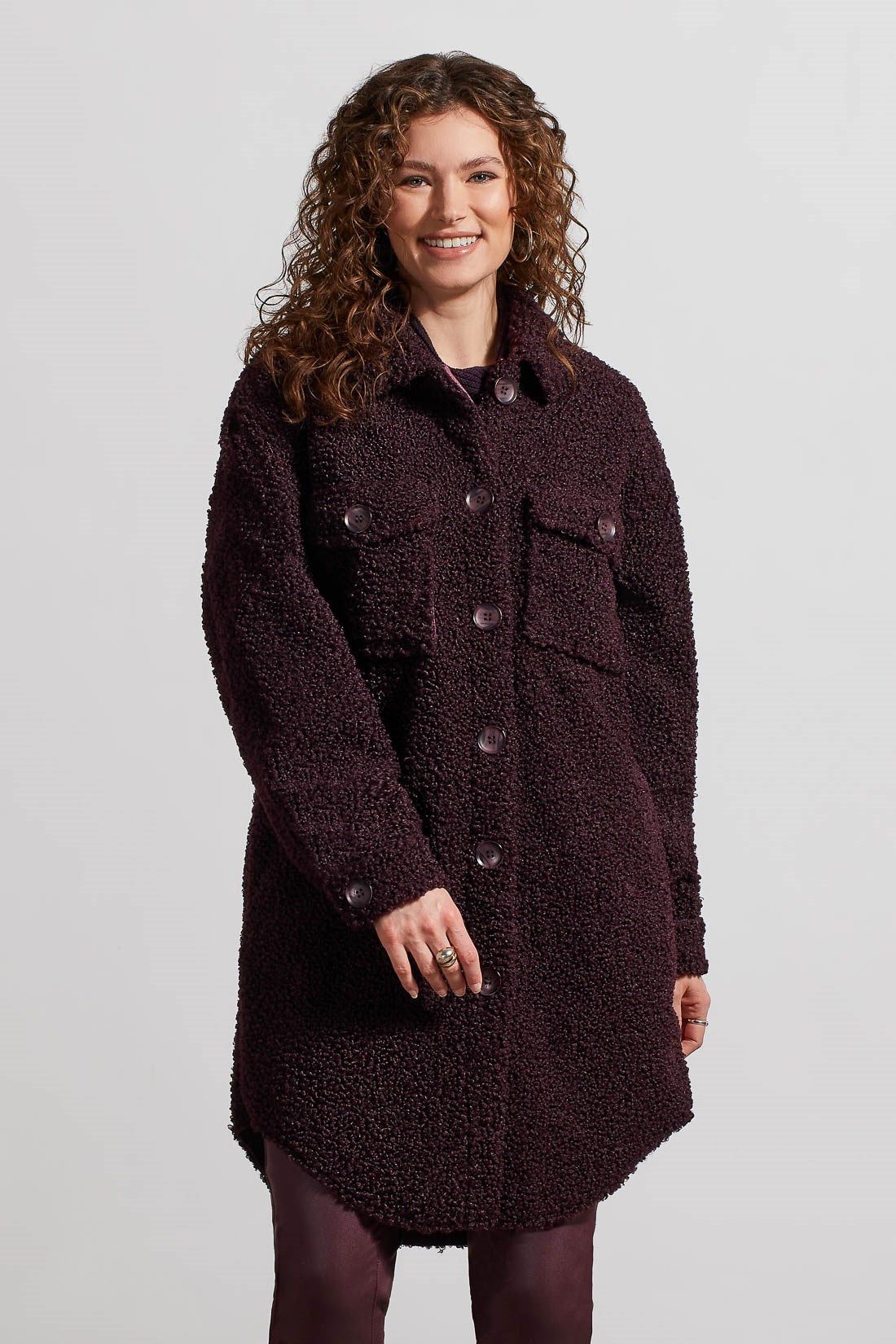 BONDED SHEARLING JACKET WITH POCKETS-Black orchid sold by Tribal product image thumbnail 2