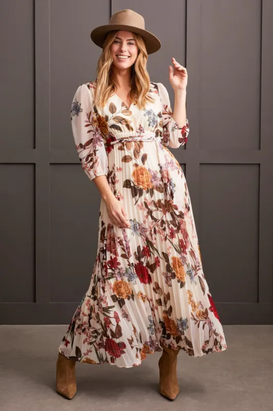 PRINTED V-NECK MAXI DRESS-Moonstone sold by Tribal