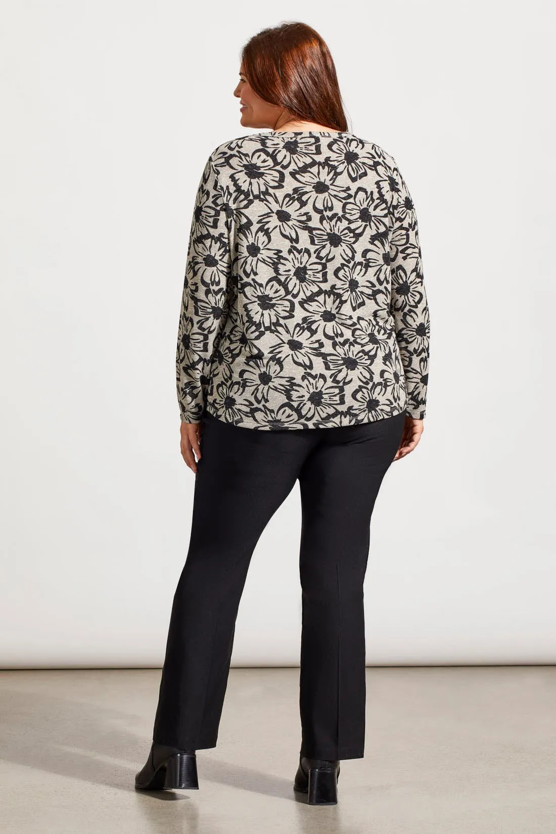 Melange Knit Top With Shirring Details-Frostgrey sold by Tribal product image thumbnail 3