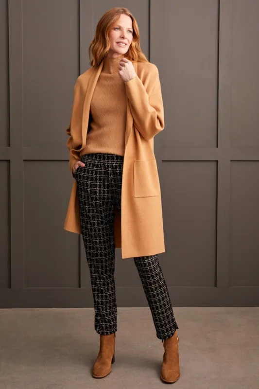 OPEN COATIGAN WITH PATCH POCKETS-Tan sold by Tribal