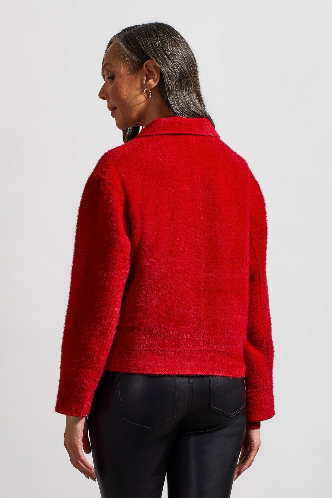 BOUCLE BUTTON-UP JACKET-Earth red sold by Tribal product image thumbnail 4