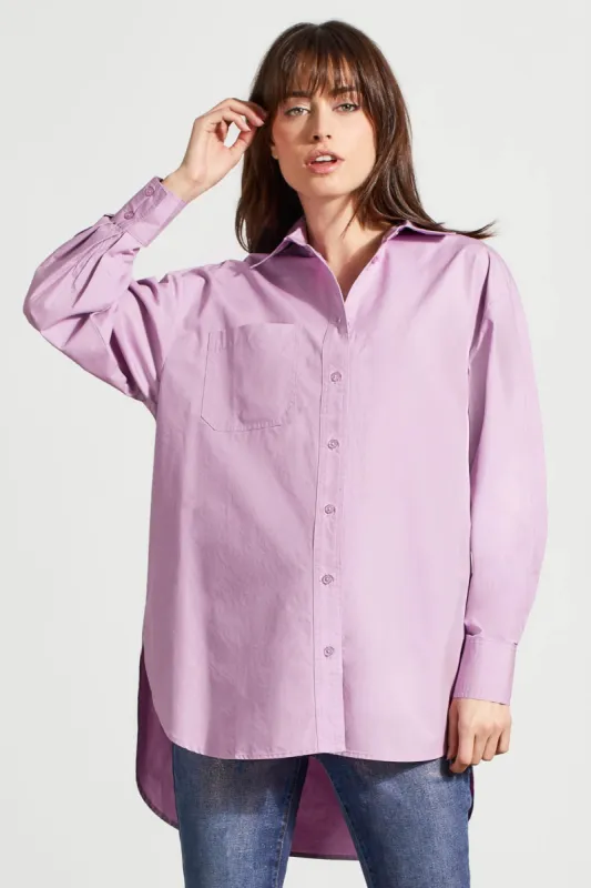 Loose Fit Button-Up Shirt-Lavender Blush sold by Tribal