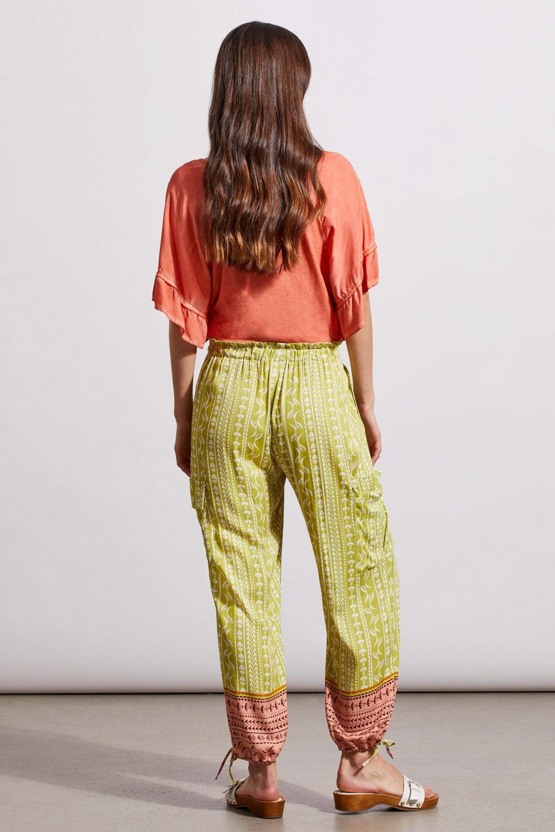 BORDER PRINT PULL-ON CARGO PANT WITH DRAWSTRING HEM-Pear sold by Tribal product image thumbnail 4