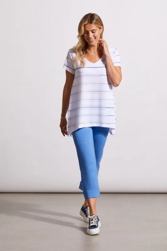 PRINTED COTTON FLARE TOP WITH SIDE SLITS-Bluestar sold by Tribal