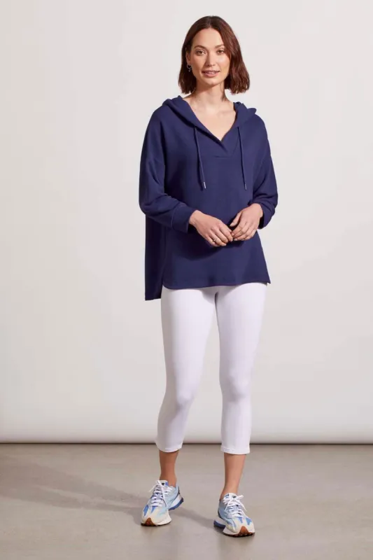 HOODED DOLMAN TUNIC-Jet blue made by Tribal