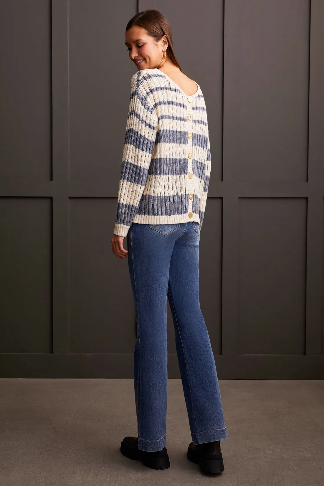 WEAR 2 WAYS CREW NECK CARDIGAN SWEATER-Blue jay sold by Tribal product image thumbnail 4