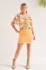 PULL-ON SKORT WITH ROUNDED SIDE SLITS-Apricottan sold by Tribal