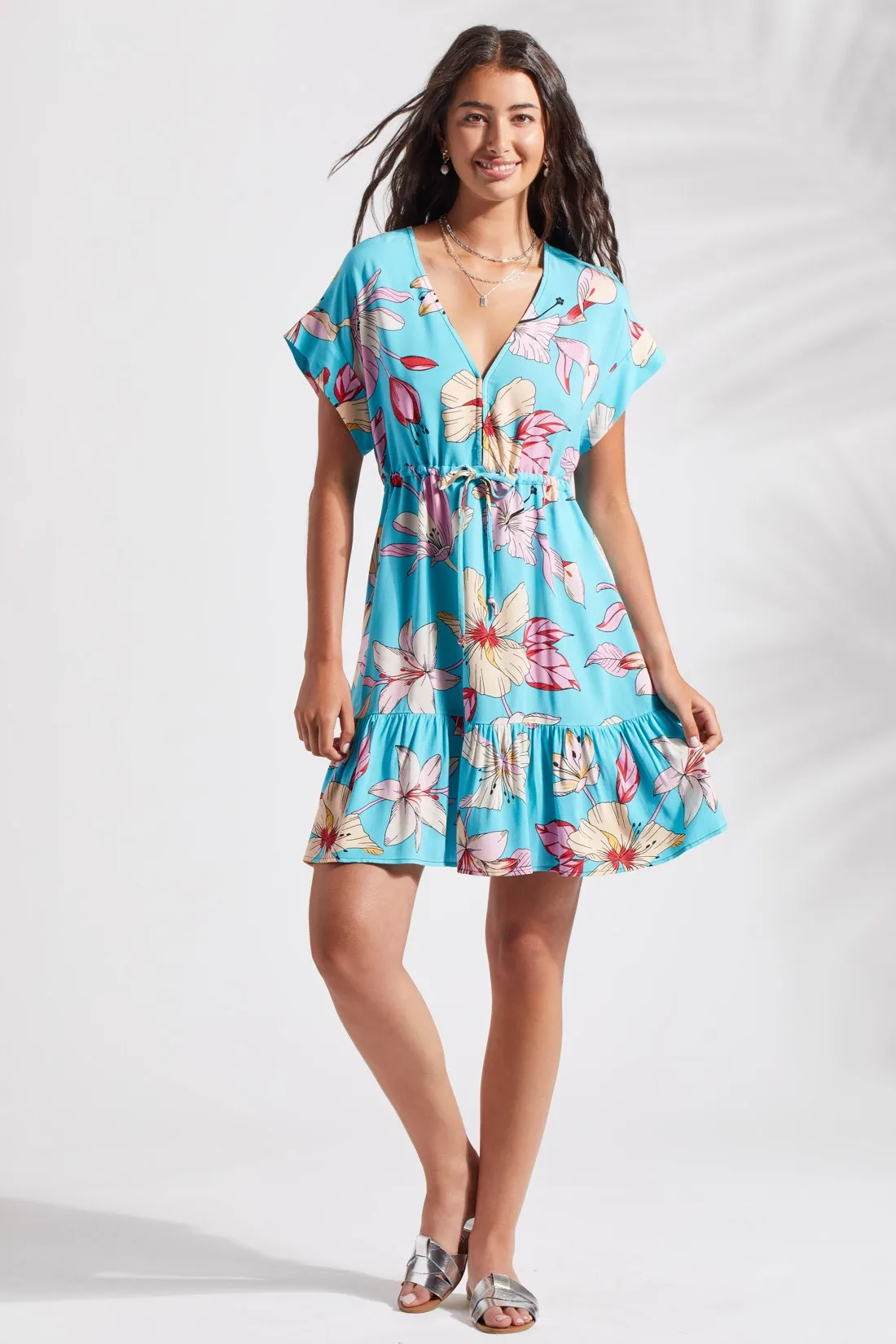 PRINTED DRESS WITH CAP SLEEVES-Honolulu sold by Tribal product image thumbnail 2
