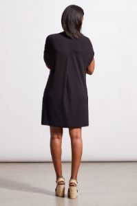 NOTCH NECK SHIFT DRESS WITH POCKETS-Black sold by Tribal