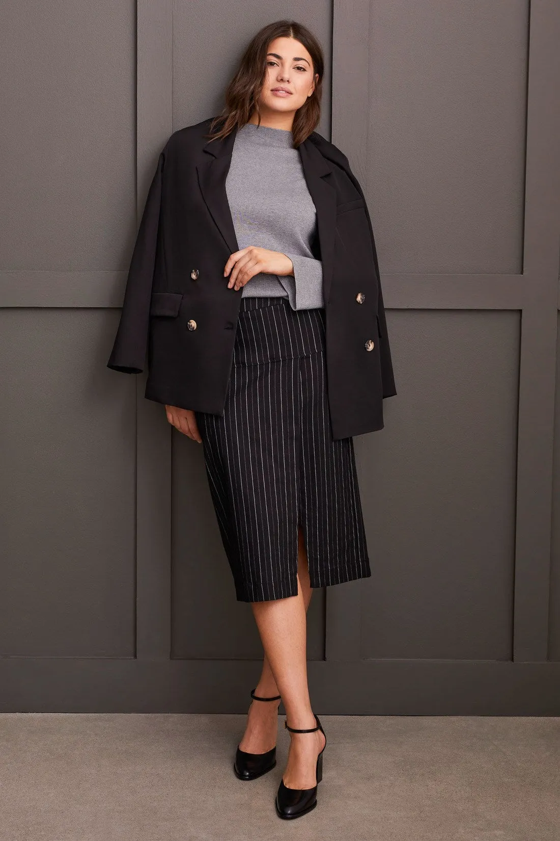 Long Sleeve Funnel Neck Sweater-H.Charcoal sold by Tribal product image thumbnail 4