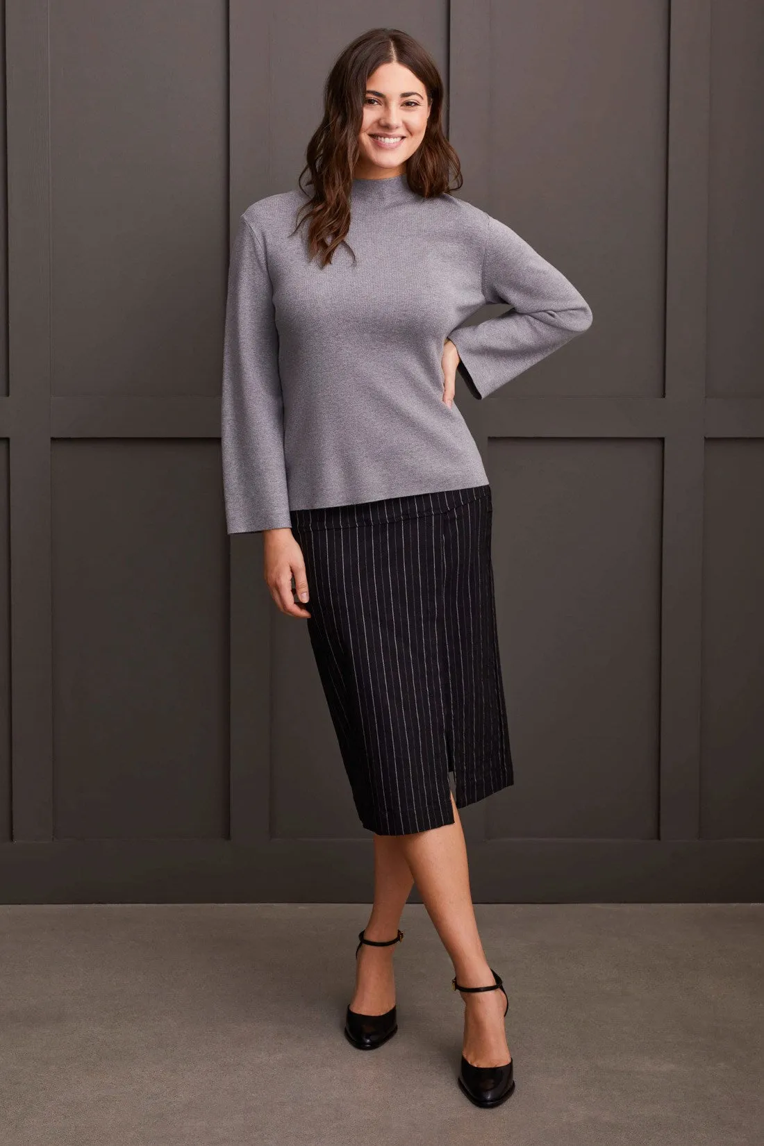 Long Sleeve Funnel Neck Sweater-H.Charcoal sold by Tribal