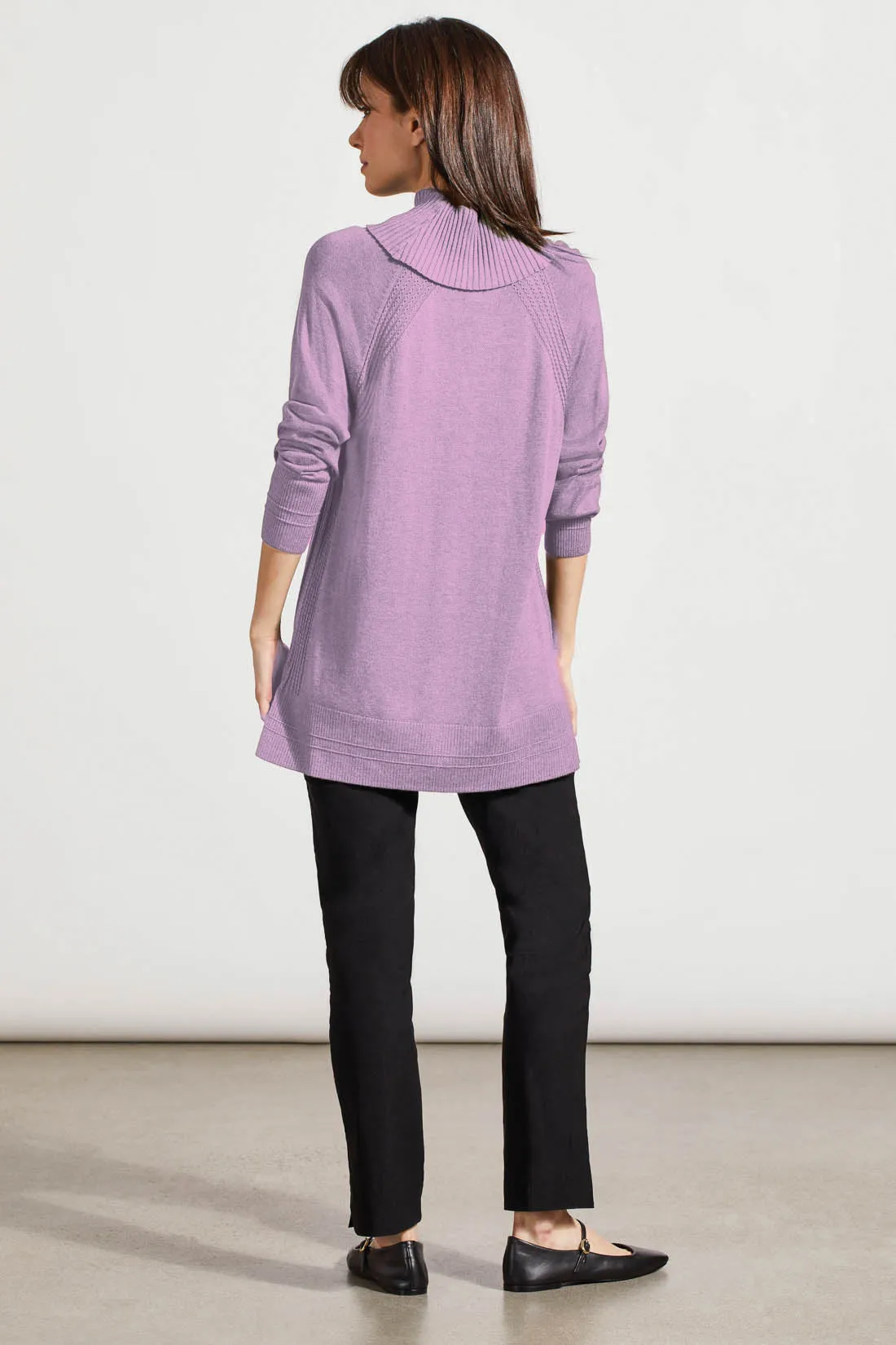 Raglan Sleeve Cowl Neck Sweater With Front Stitch Pattern-Orchid sold by Tribal product image thumbnail 2