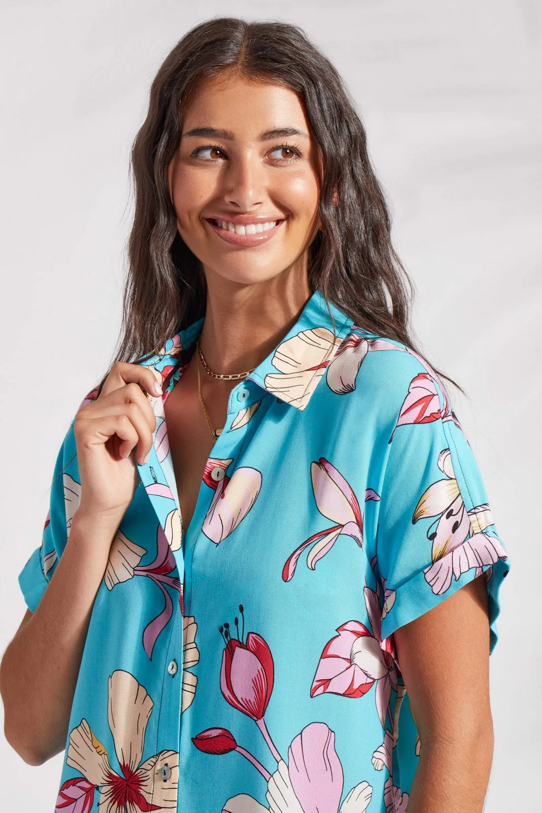 BUTTON-UP SHIRT WITH CAP SLEEVES-Honolulu sold by Tribal product image thumbnail 3