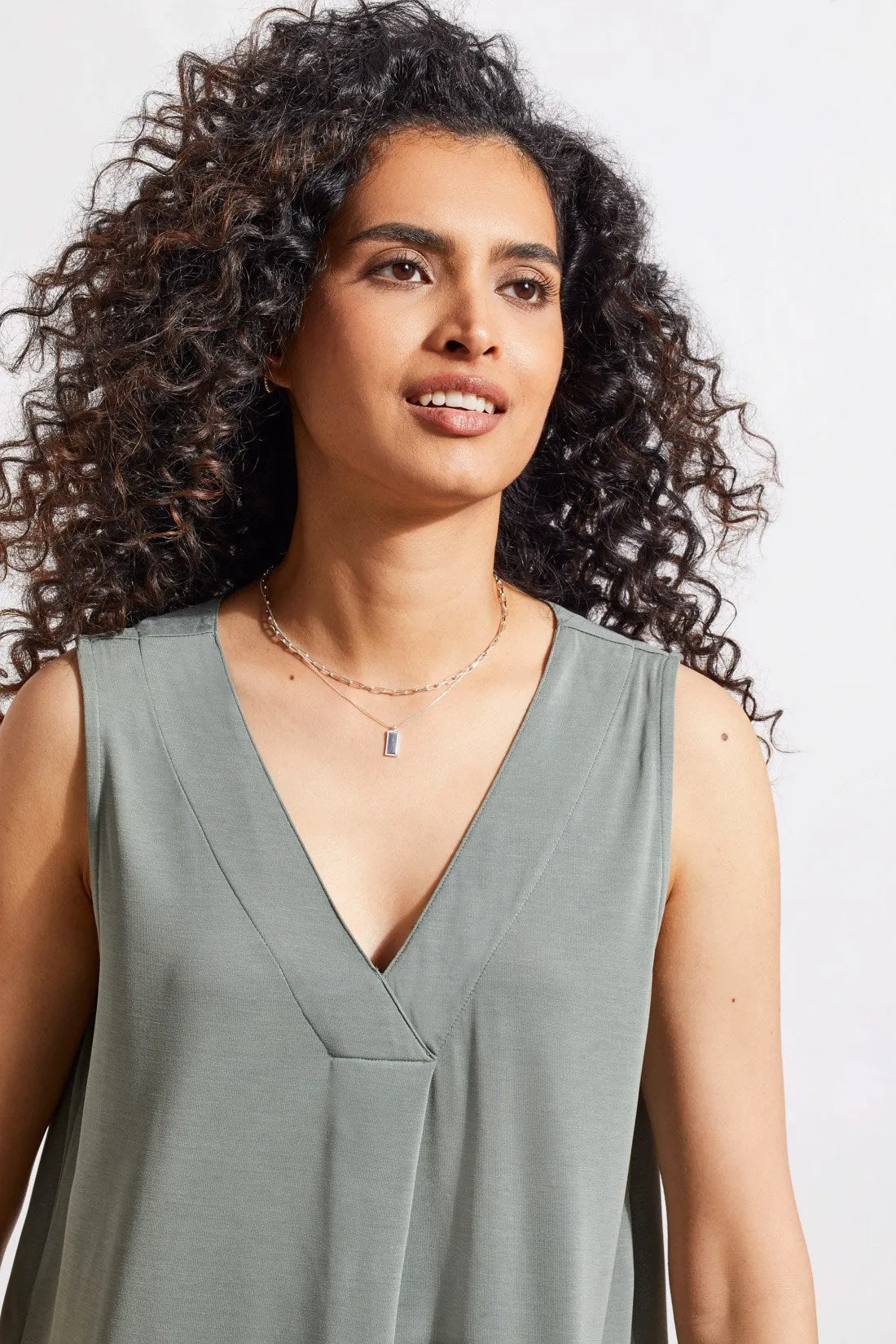 PLEATED SLEEVELESS MODAL TOP-Cypress sold by Tribal