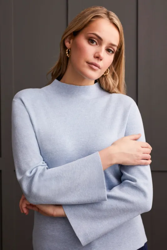 Long Sleeve Funnel Neck Sweater-H.Glacier sold by Tribal