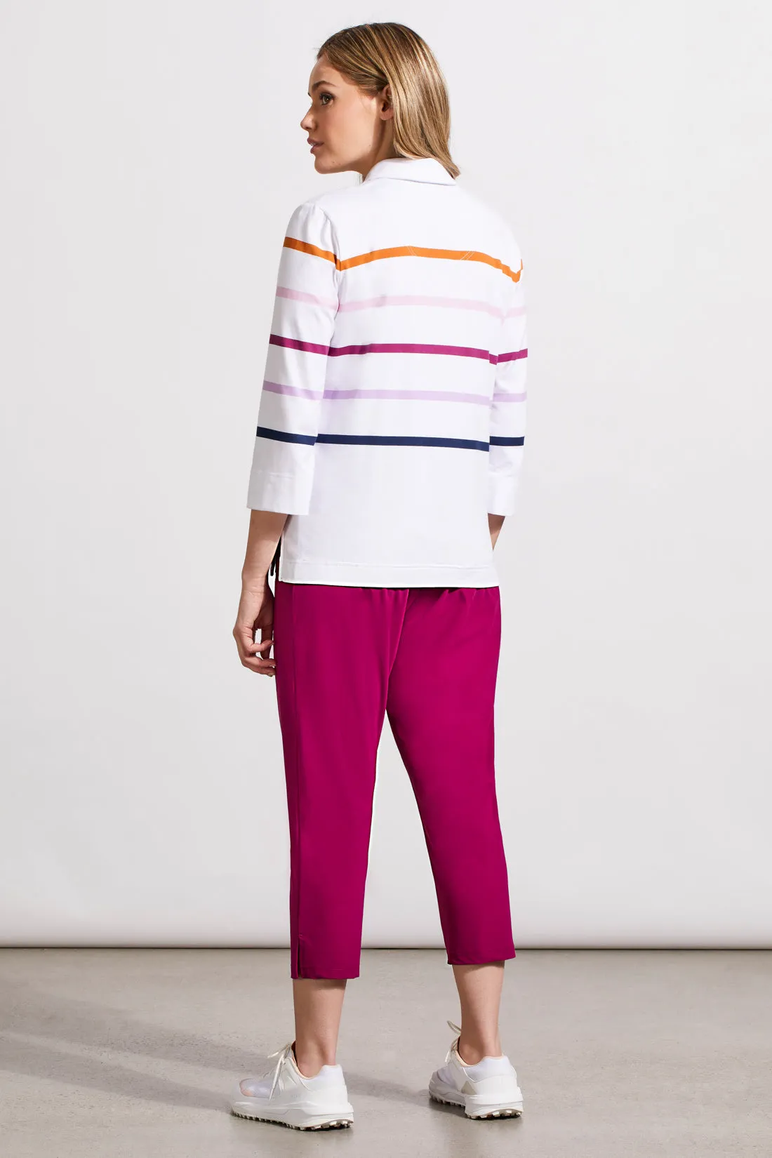 Rugby Stripe Polo With Side Slits-Naval sold by Tribal product image thumbnail 4