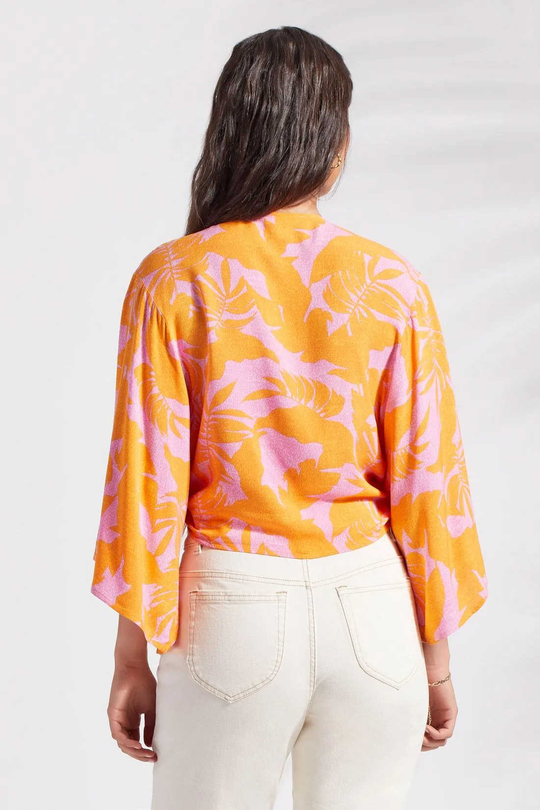 PRINTED KIMONO TOP WITH FRONT TIE-Canary sold by Tribal product image thumbnail 4