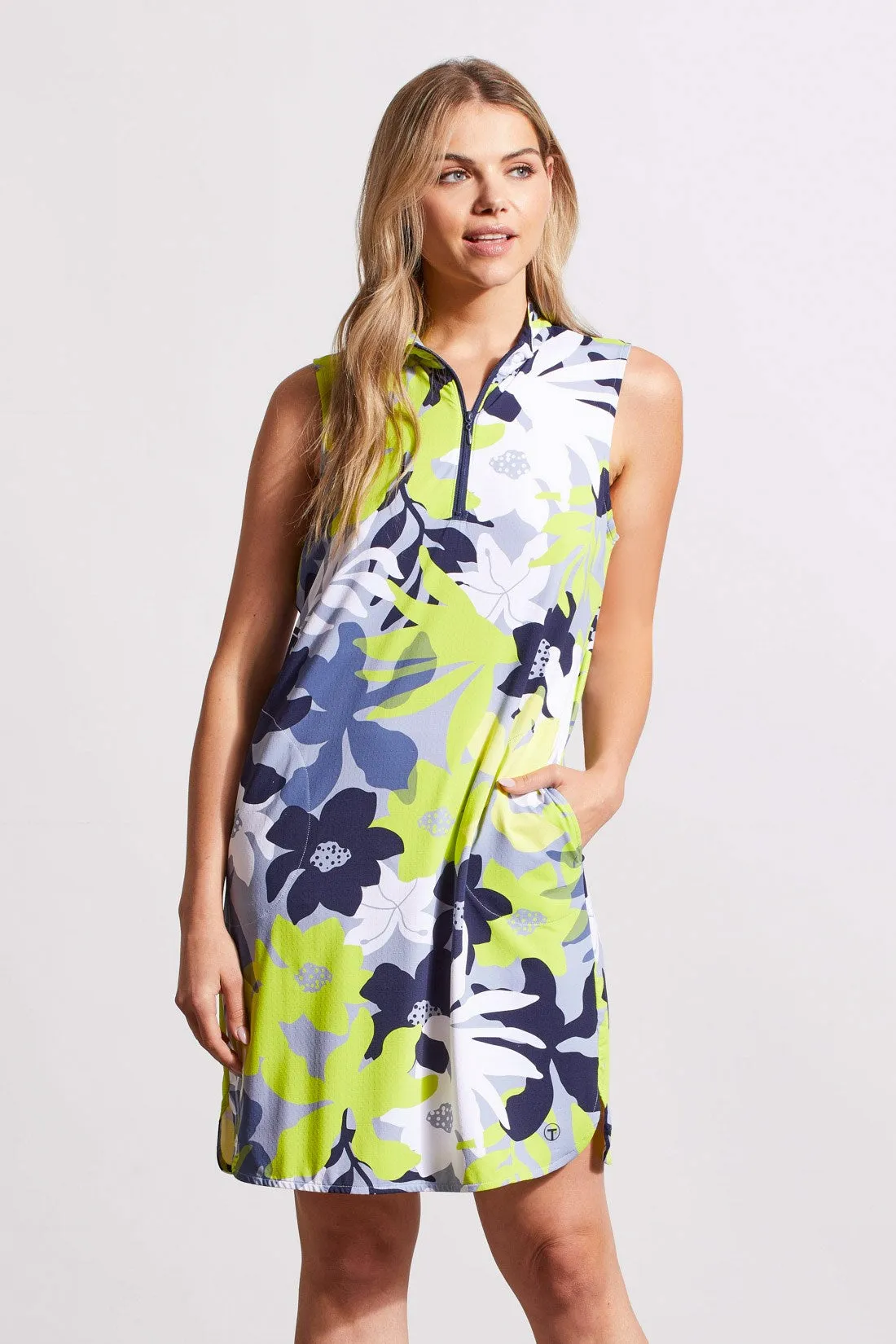 PERFORMANCE UPF 50+ POCKETED SLEEVELESS DRESS WITH INNER SHORTS-Lime sold by Tribal