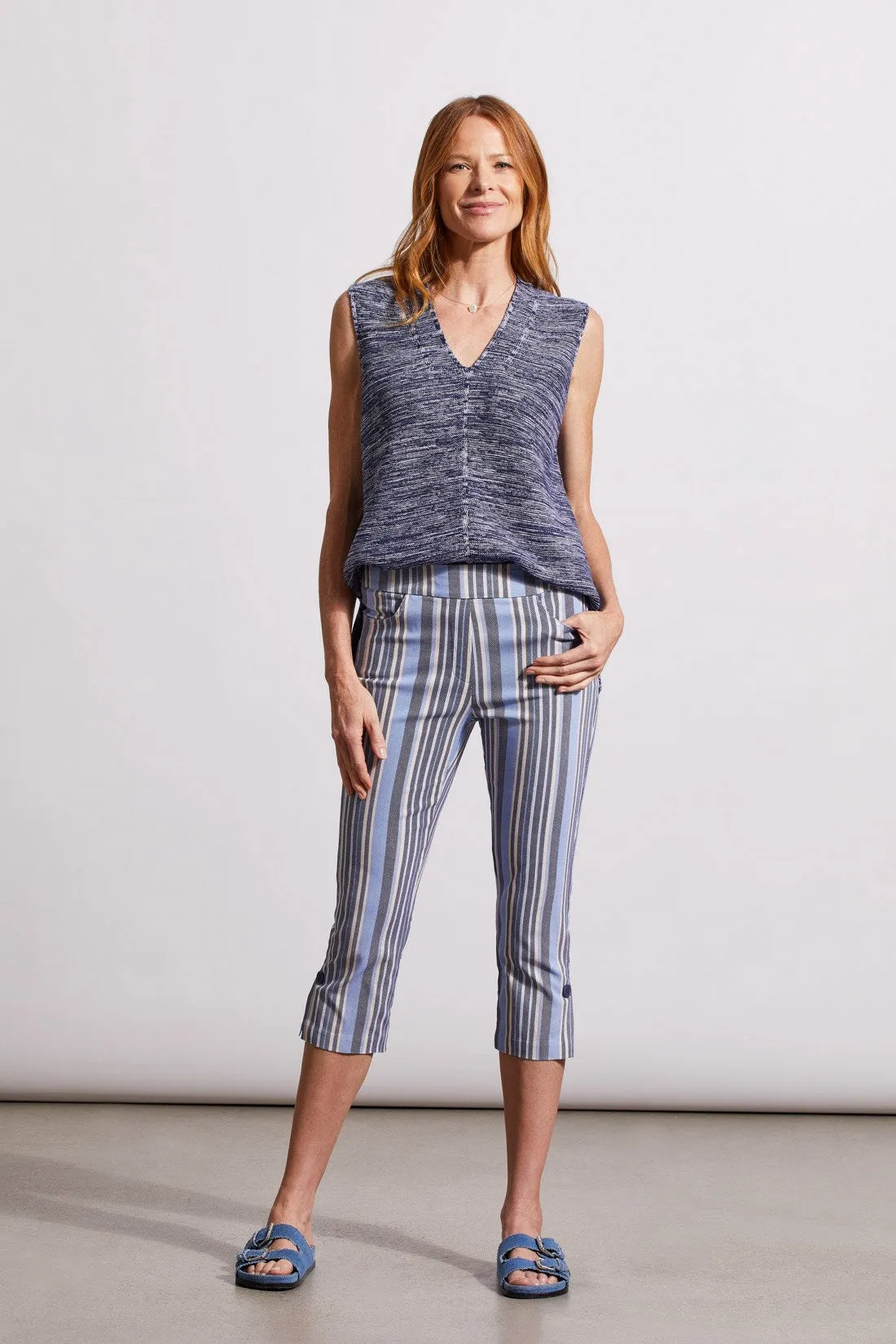 PRINTED PULL-ON STRAIGHT LEG CAPRIS-Jet blue sold by Tribal product image thumbnail 2