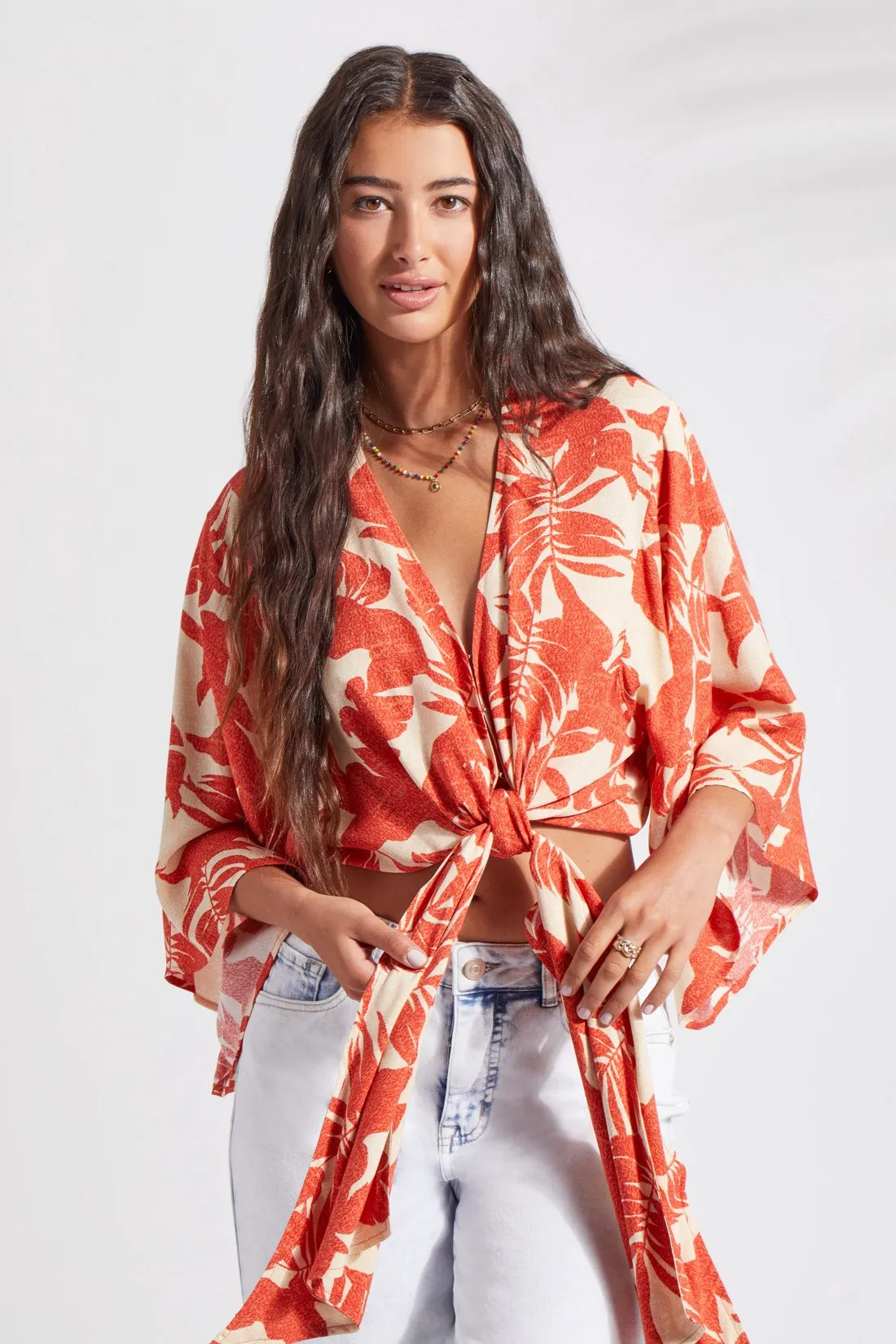 PRINTED KIMONO TOP WITH FRONT TIE-Napali sold by Tribal product image thumbnail 5