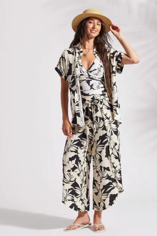 PRINTED FAUX WRAP COVER-UP PANTS WITH SASH-Wailea sold by Tribal