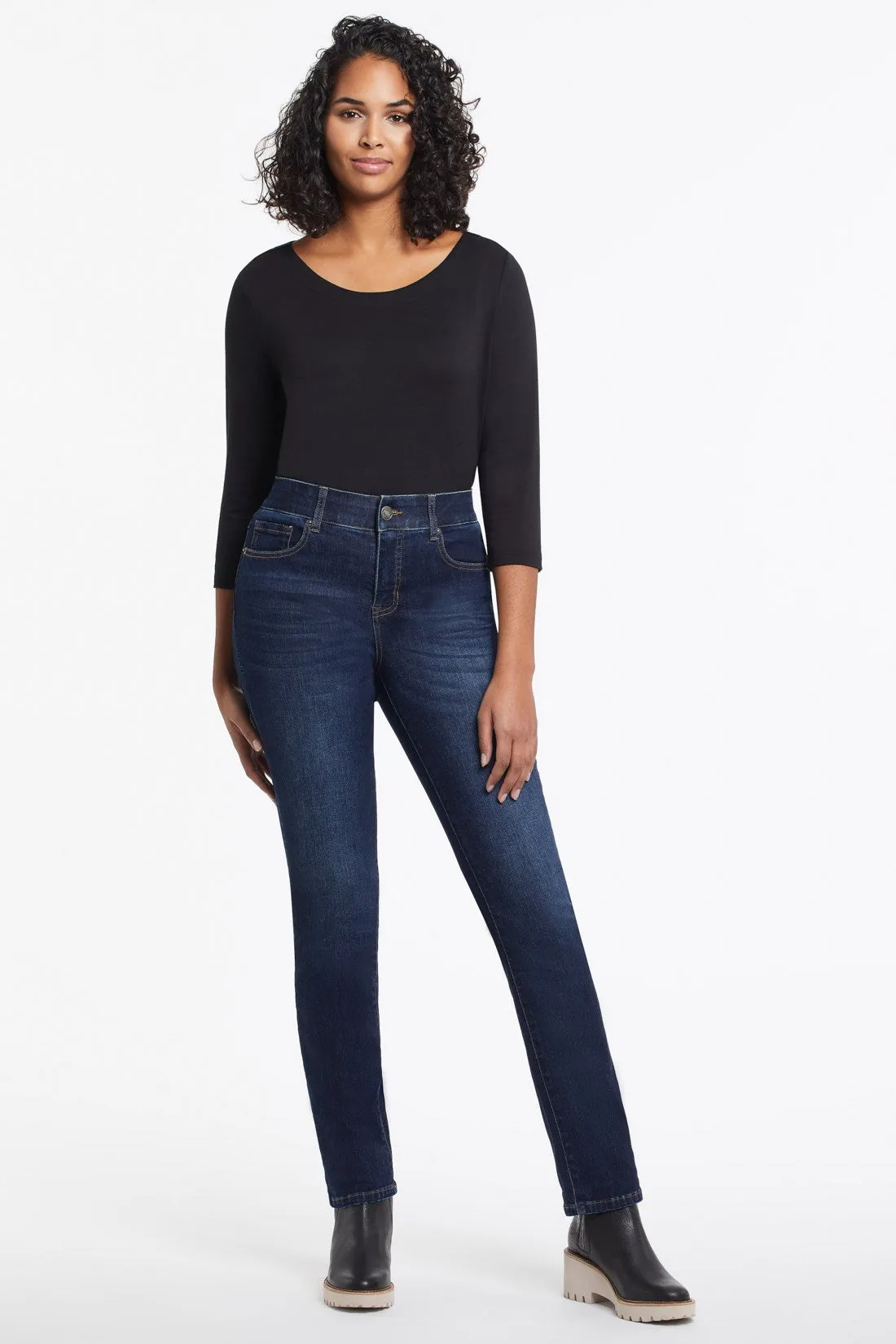 PETITE SOPHIA CURVY STRAIGHT LEG JEANS-Deepocean sold by Tribal