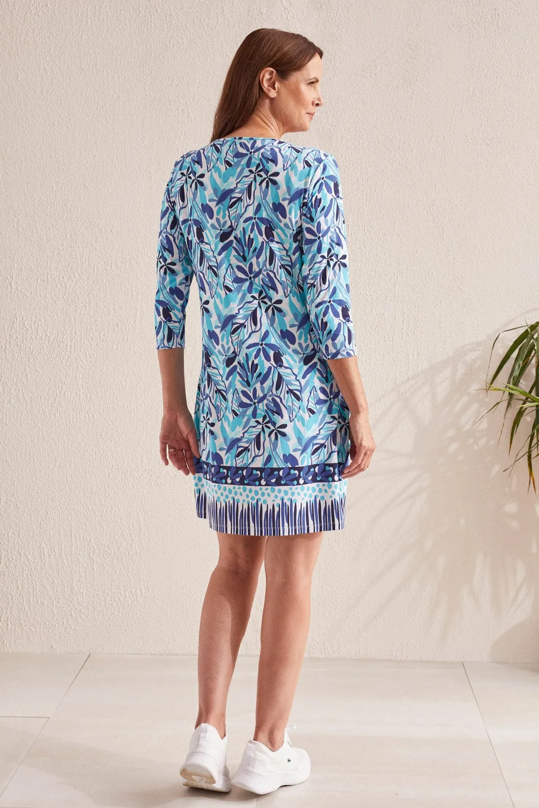 PERFORMANCE UPF 50+ POCKETED BOAT NECK DRESS WITH INNER SHORTS-Blue sold by Tribal product image thumbnail 4