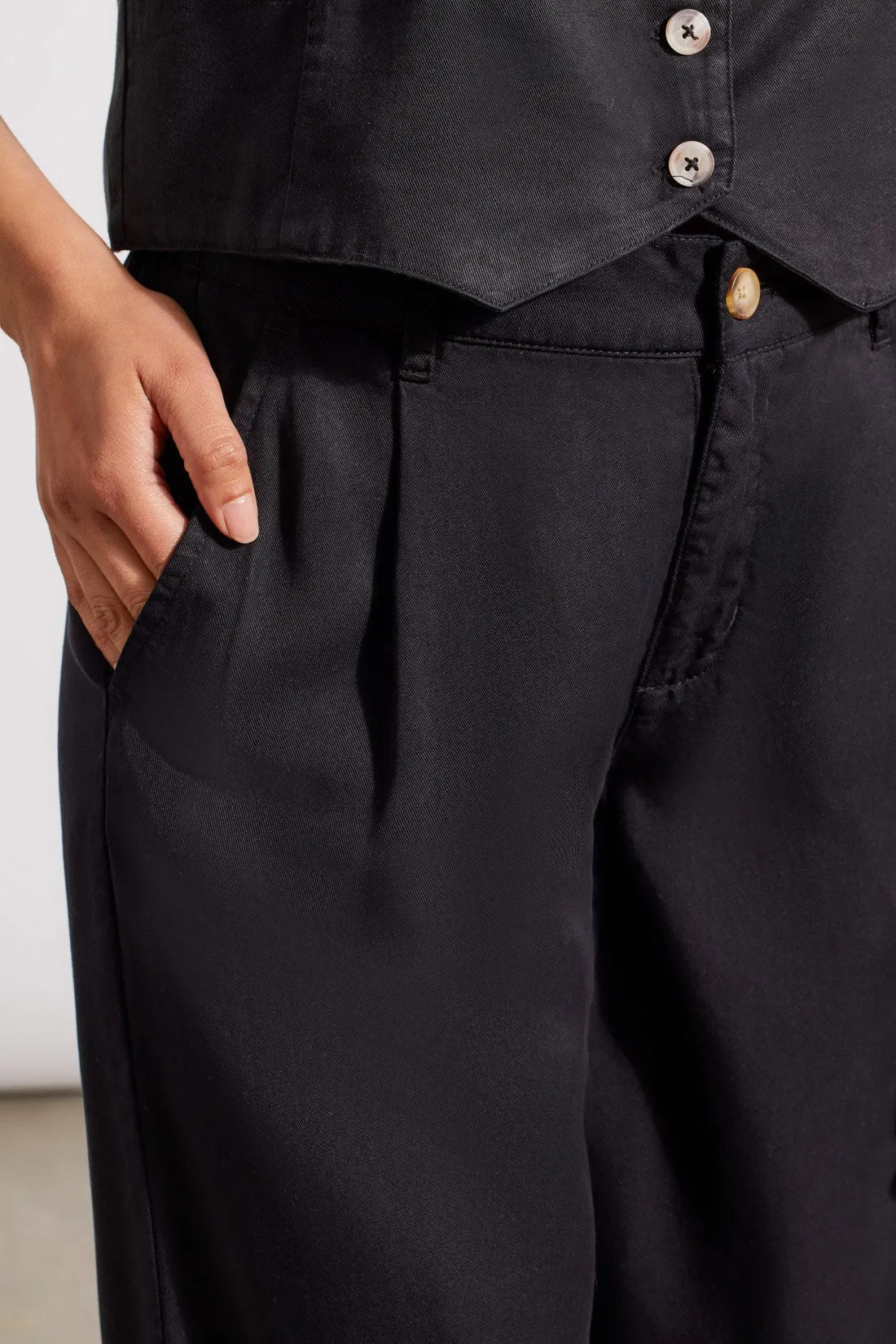 WIDE LEG TWILL PANT-Black sold by Tribal product image thumbnail 2