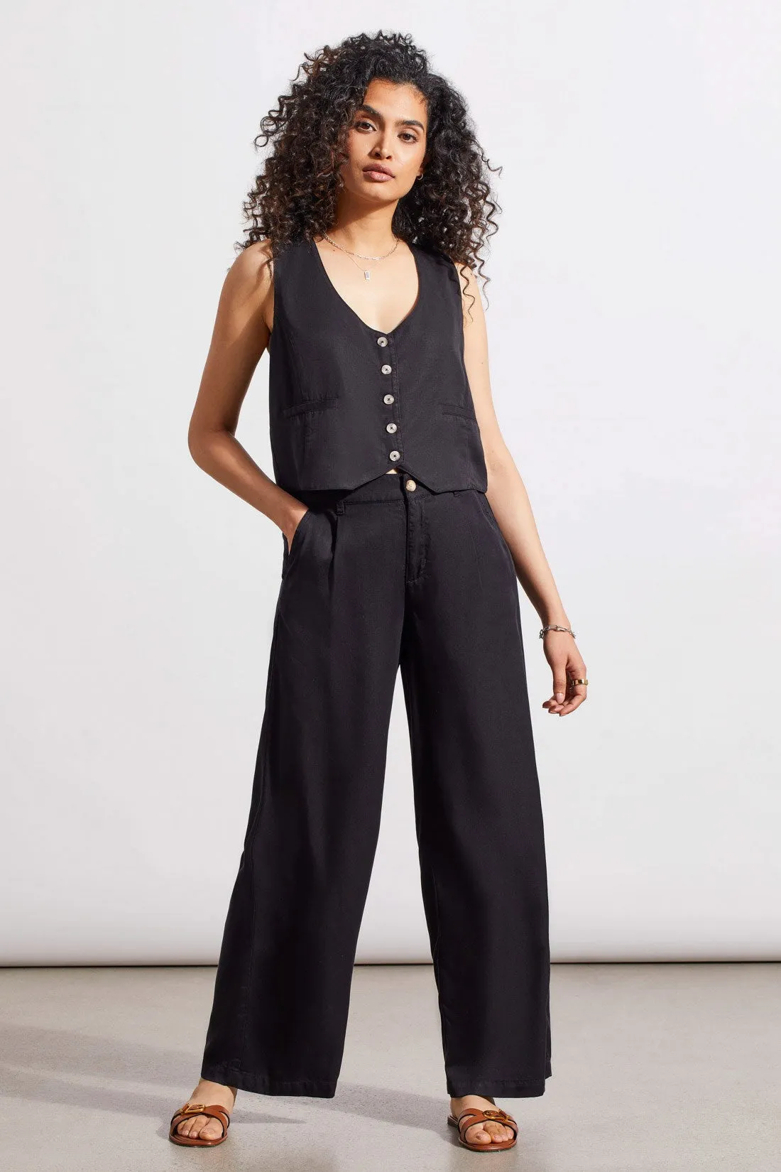 WIDE LEG TWILL PANT-Black sold by Tribal product image thumbnail 3
