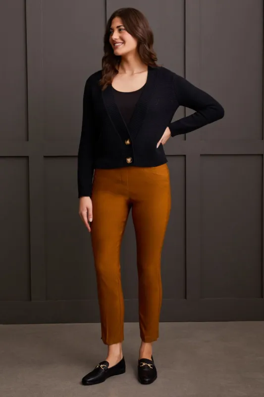 Combed Cotton Two-Button Cardigan-Black sold by Tribal