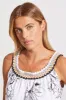 COTTON TANK WITH CROCHET NECKLINE-Black sold by Tribal