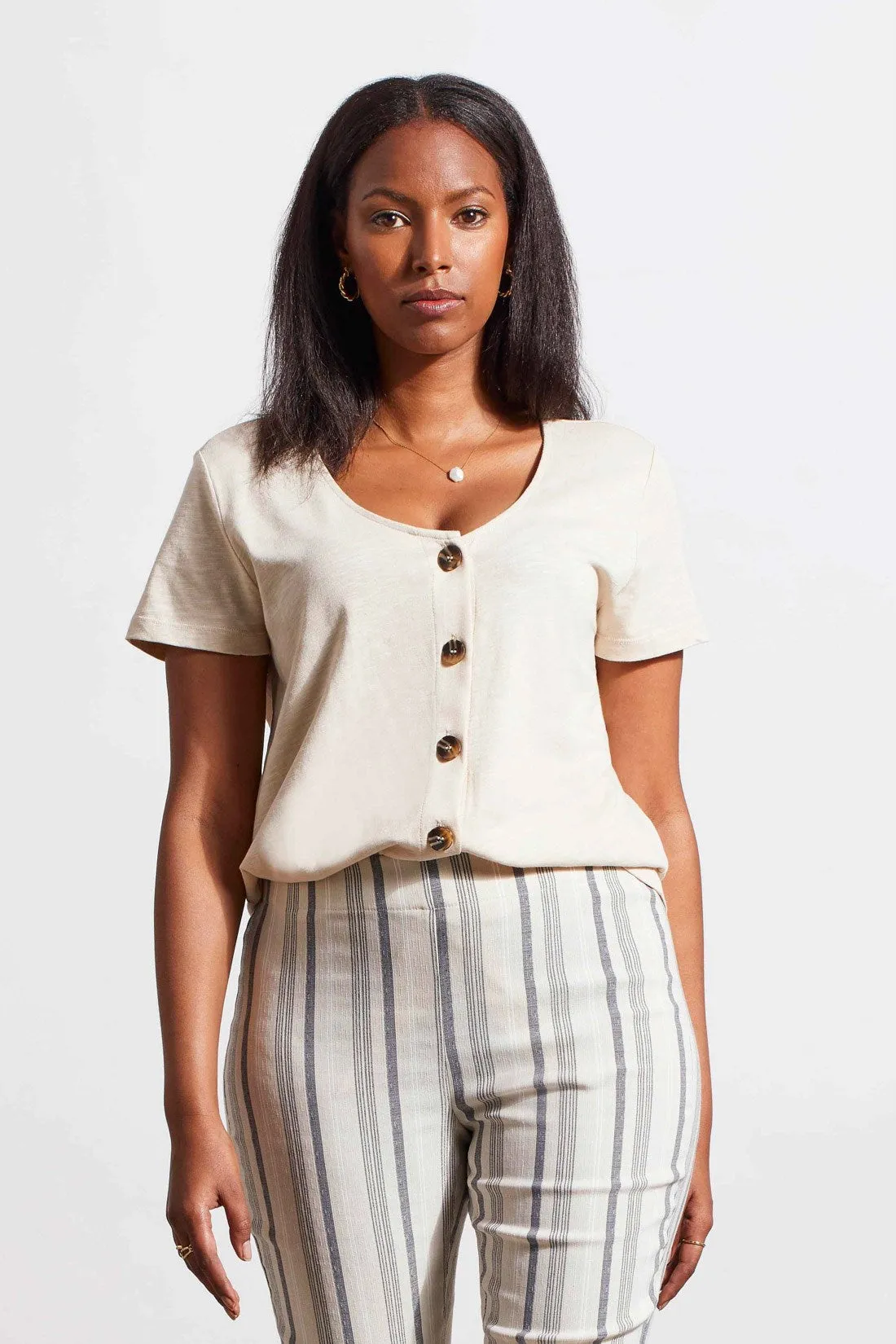 PULL-ON CAPRI WITH ROUNDED SIDE SLITS-Frenchoak sold by Tribal product image thumbnail 2