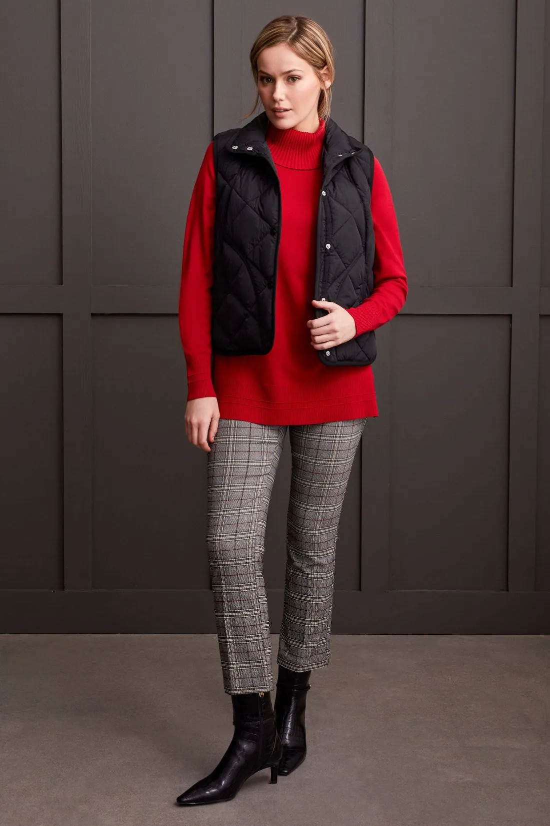 Raglan Sleeve Cowl Neck Sweater With Front Stitch Pattern-Scarlet sold by Tribal product image thumbnail 4