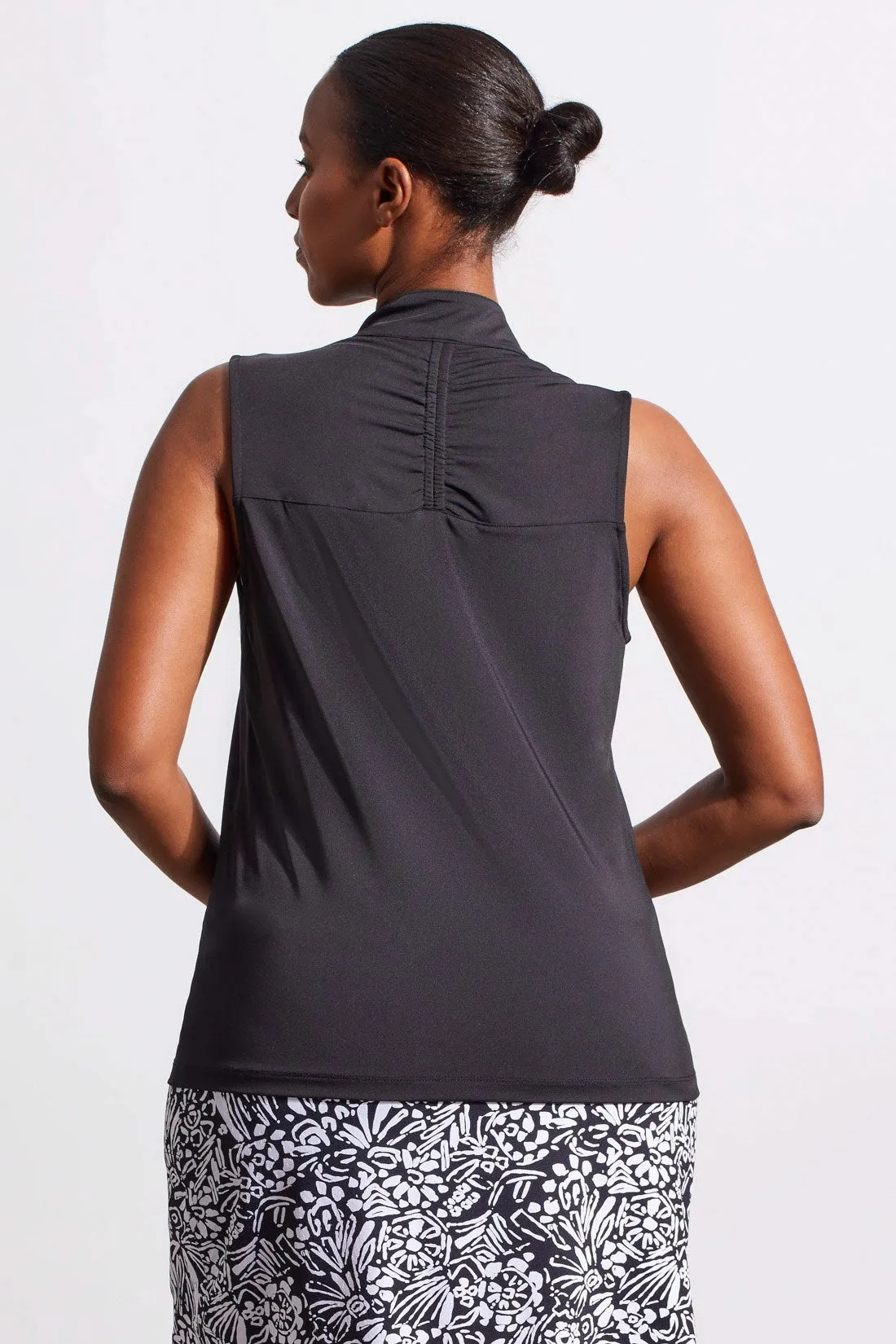 PREFORMANCE UPF 50+ SLEEVELESS MOCK NECK TOP WITH QUARTER ZIP-Black sold by Tribal product image thumbnail 4