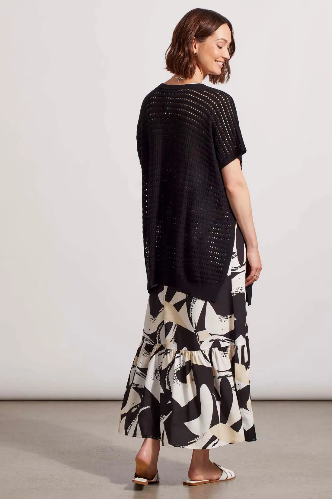 LONGLINE SWEATER CARDIGAN WITH SIDE SLITS-Black sold by Tribal product image thumbnail 4