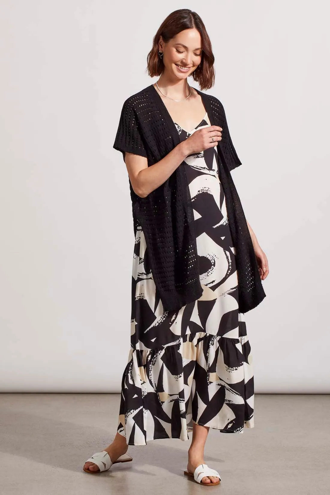 LONGLINE SWEATER CARDIGAN WITH SIDE SLITS-Black sold by Tribal product image thumbnail 2