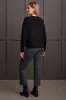 CASHMERE SWEATER WITH POINTELLE DETAIL-Black sold by Tribal