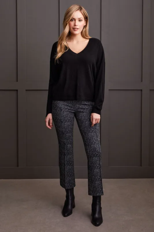 CASHMERE SWEATER WITH POINTELLE DETAIL-Black sold by Tribal