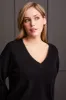 CASHMERE SWEATER WITH POINTELLE DETAIL-Black sold by Tribal