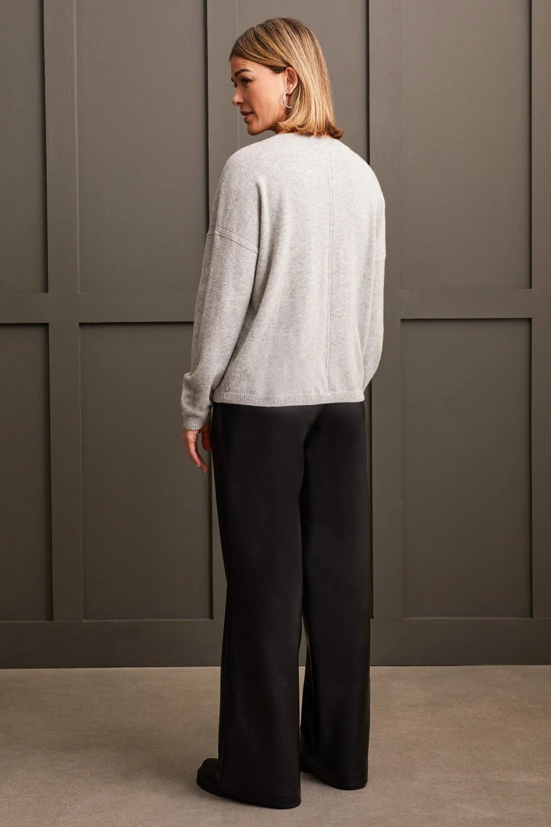 Cashmere Sweater With Pointelle Detail-Grey Mix sold by Tribal product image thumbnail 2