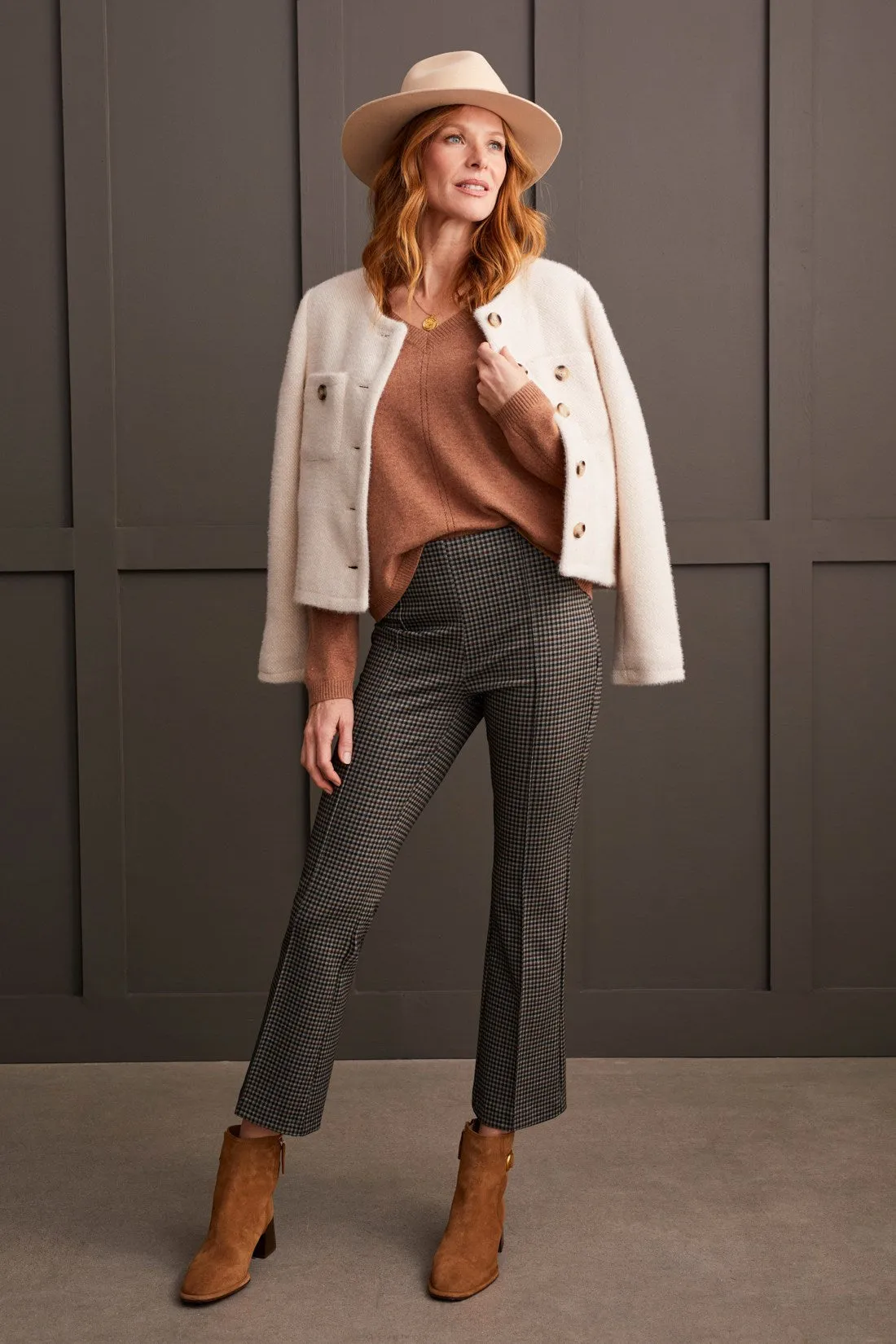 CASHMERE SWEATER WITH POINTELLE DETAIL-H.walnut sold by Tribal product image thumbnail 4