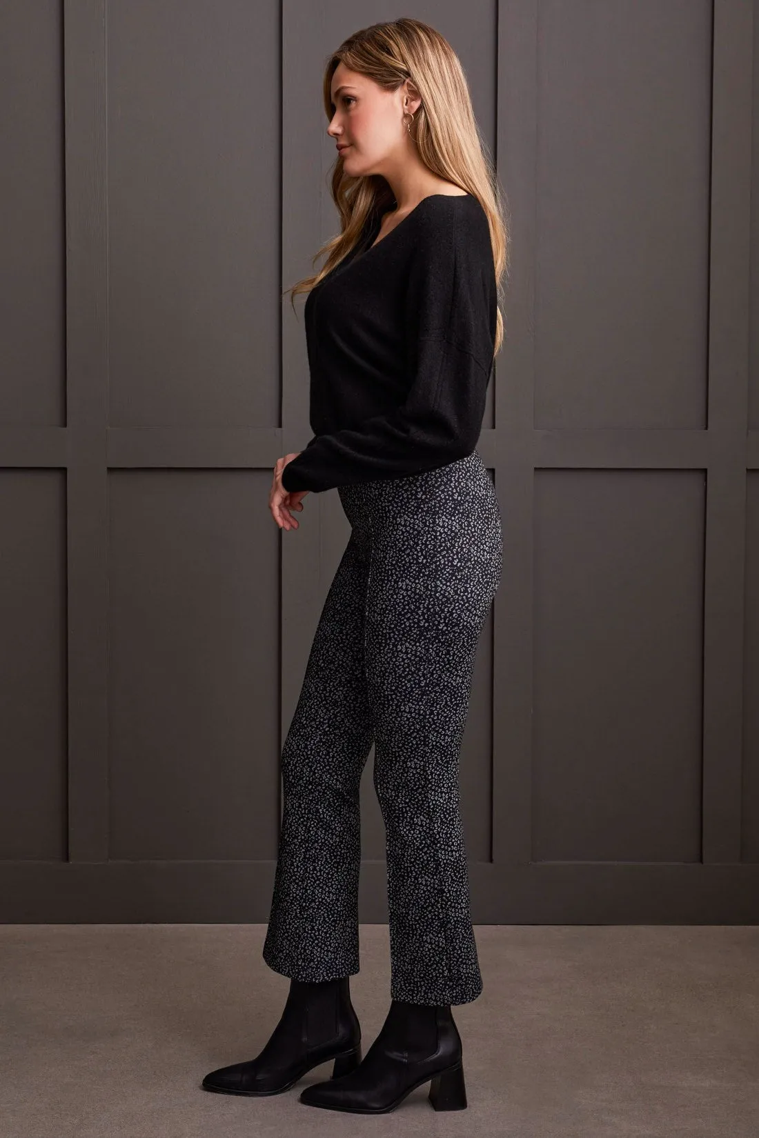 Printed Ponte Pull-On Ankle Pant-Black sold by Tribal product image thumbnail 3