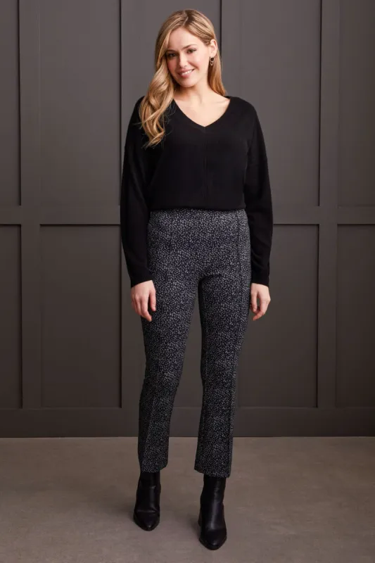 Printed Ponte Pull-On Ankle Pant-Black sold by Tribal